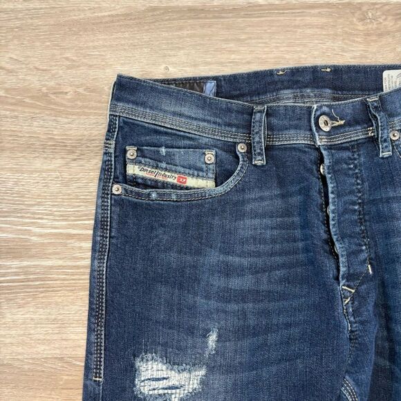 DIESEL TEPPHAR SLIM CARROT Wash 0844T Distressed Stretch Denim Jeans 30” x 26” - Picture 3 of 11